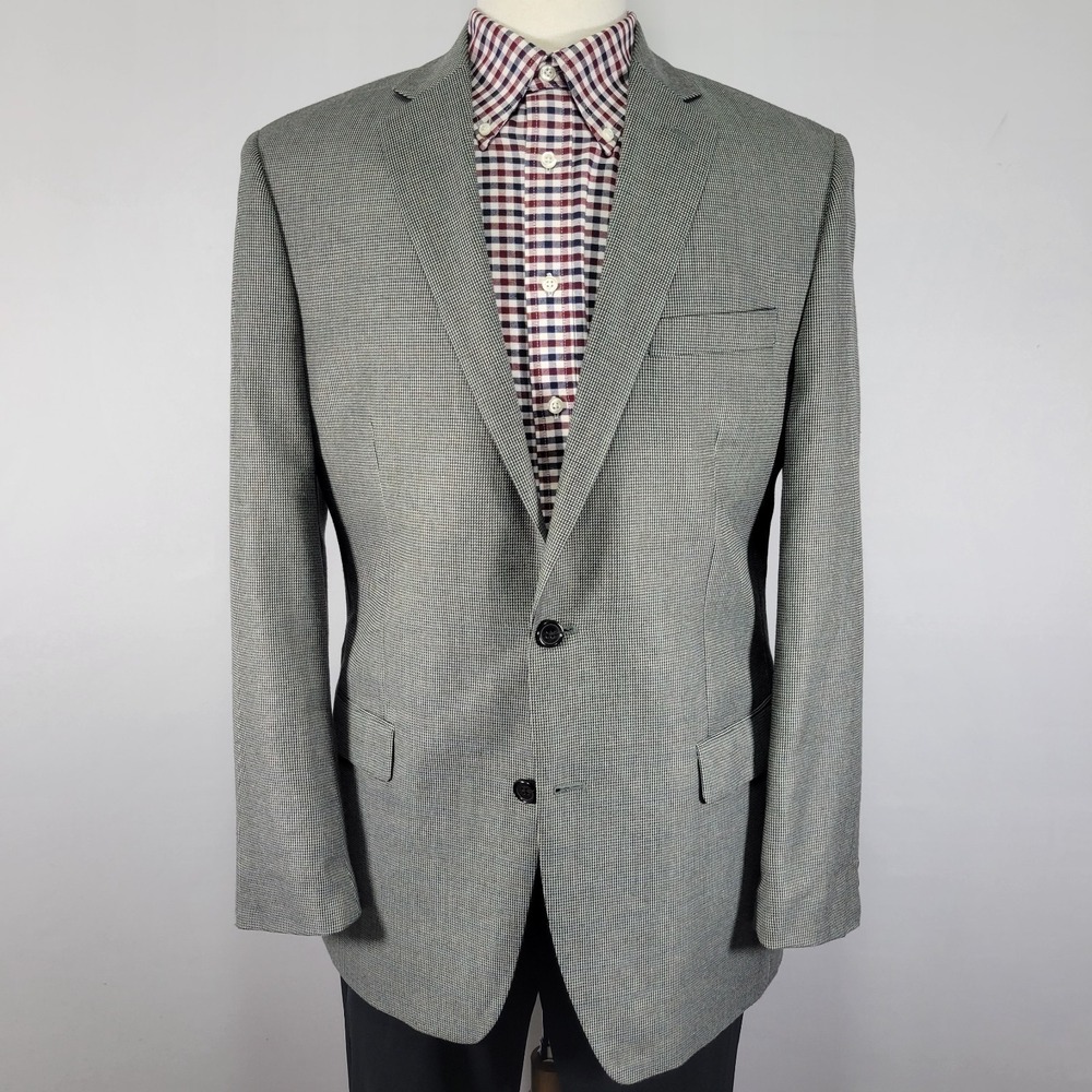 Lauren Ralph Lauren Men's Sport Coat Blazer Two Button Gray Polyester Rayon 46L‎